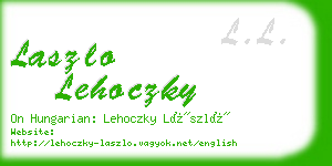 laszlo lehoczky business card